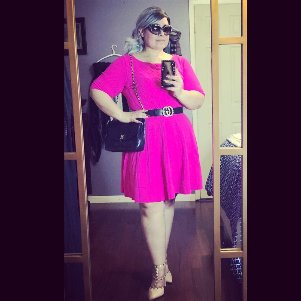 Hot pink dress